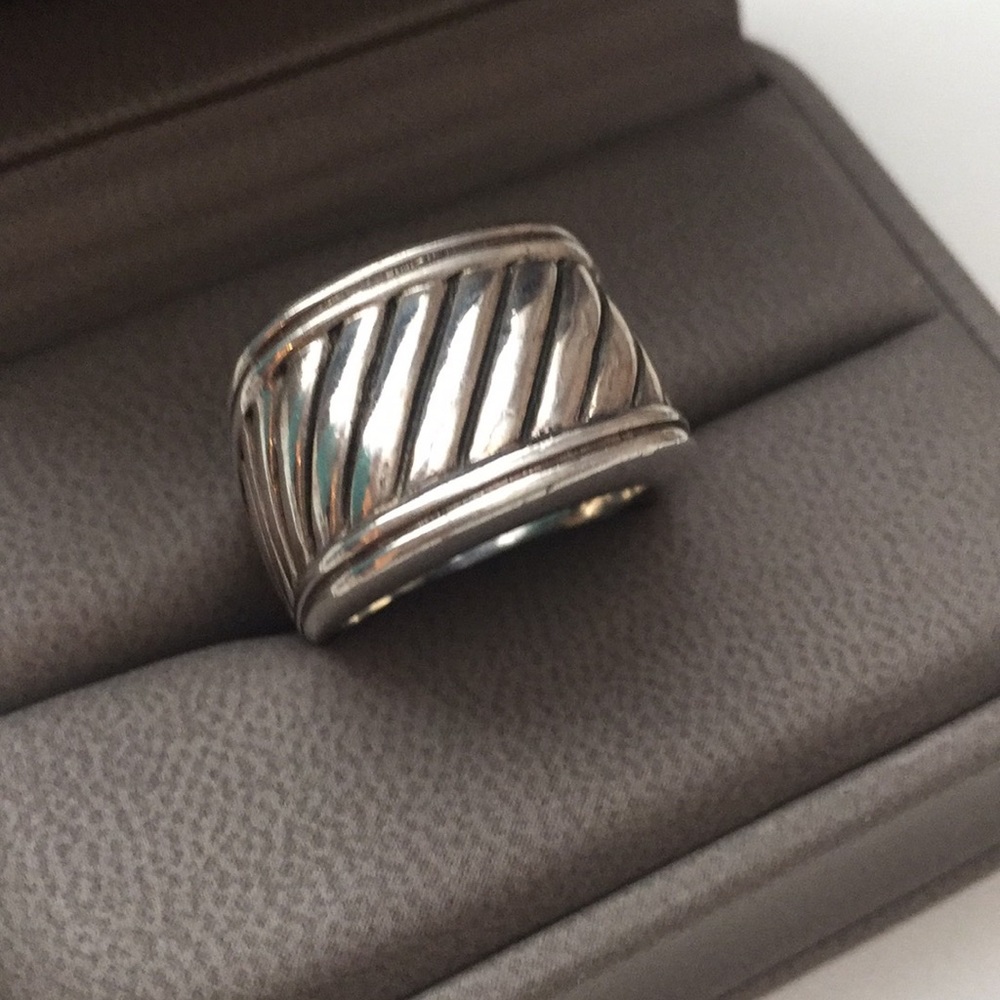 ❤️ SOLD ❤️ DY like Cigar Band SILVER ring. 7.5-8.